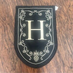 Evergreen enterprises black monogram “h” garden flag